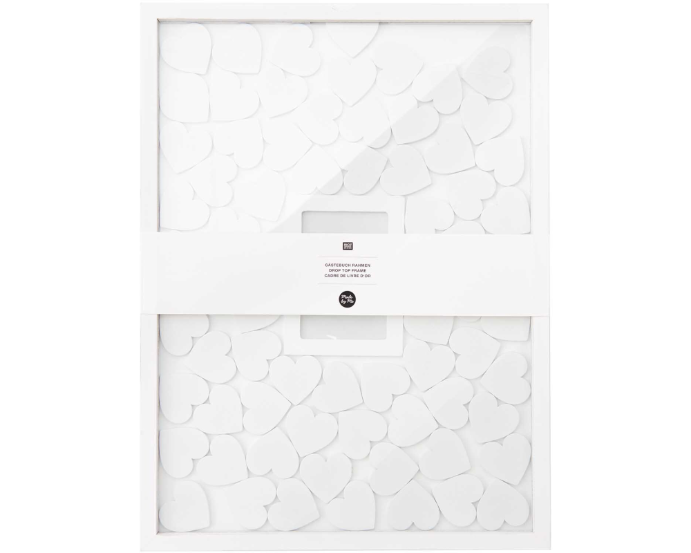 RICO DESIGN Gästebuch Rahmen 30x40cm 500189 inkl. 70 Holzh. weiss