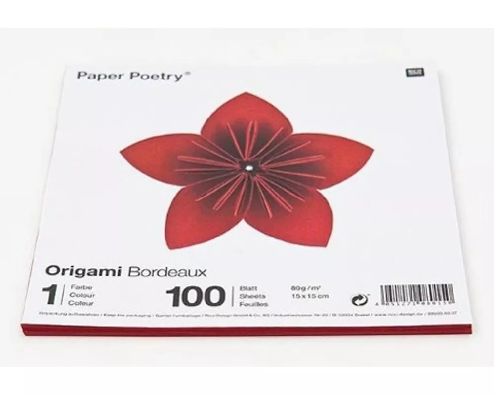 Origami Bordeaux, 15 X 15 Cm