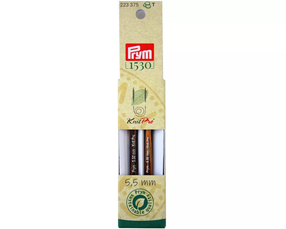 Prym 1530 Stricknadelspitzen Natural, kurz 5.50 mm, 8.7 cm, Birkenholz