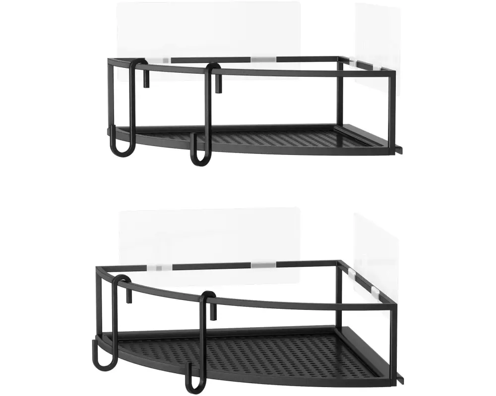 Umbra Eckduschablage Cubiko 2er Set, Schwarz, Stahl