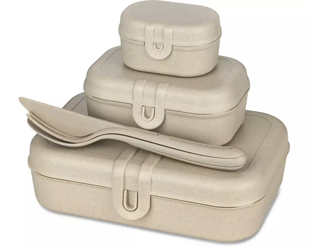 Koziol Lunchbox Pascal Ready 4-teilig, Sand/Gelb