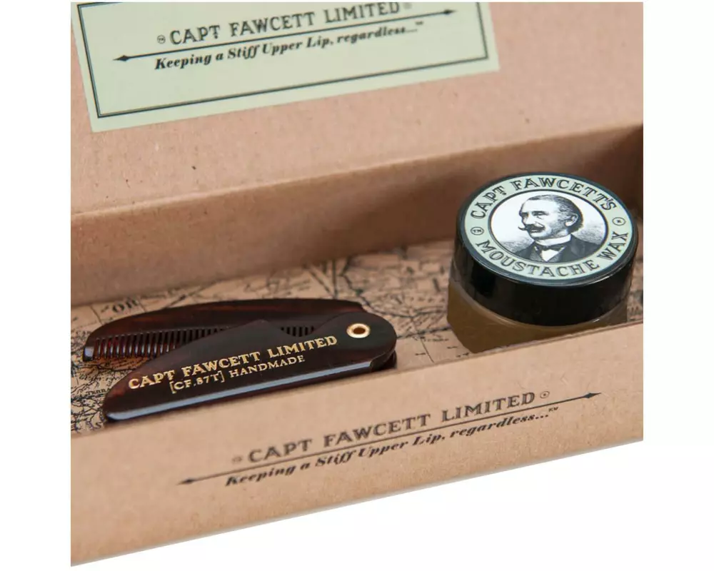 captain fawcett Ylang Ylang Schnurrbartwachs und Klappkamm Set 15 ml
