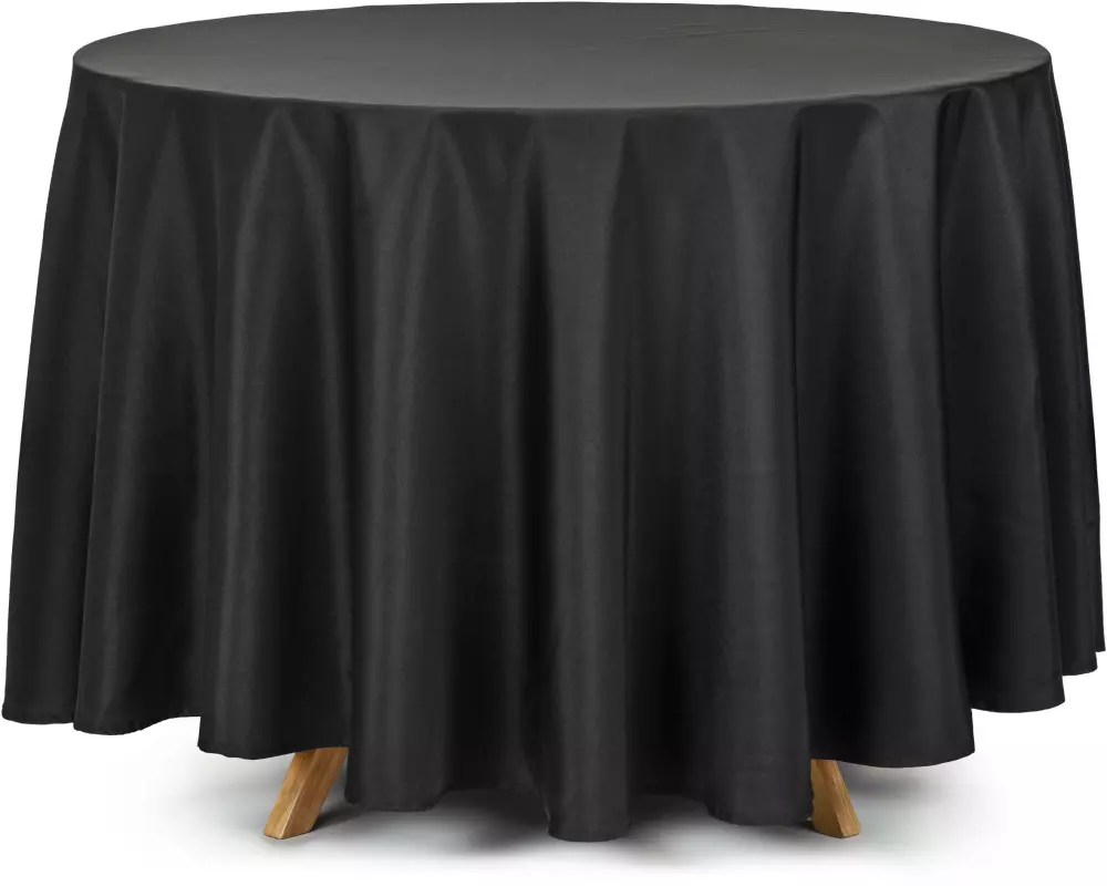 Partydeco Tischdecke Rund schwarz, D 230 cm, 1 Stück