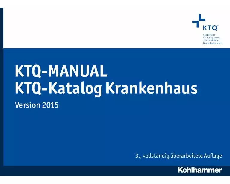 KTQ-Manual / KTQ-Katalog Krankenhaus