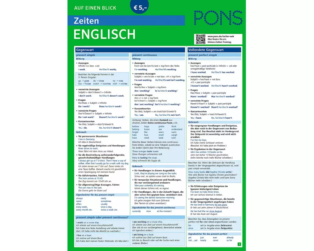 PONS Zeiten auf einen Blick Englisch