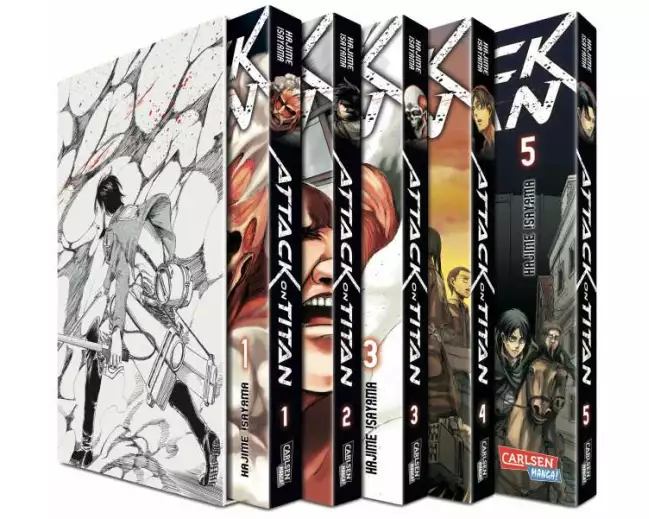 Attack on Titan, Bände 1-5 im Sammelschuber mit Extra