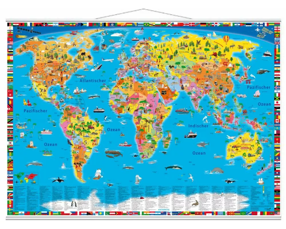 Illustrierte politische Weltkarte