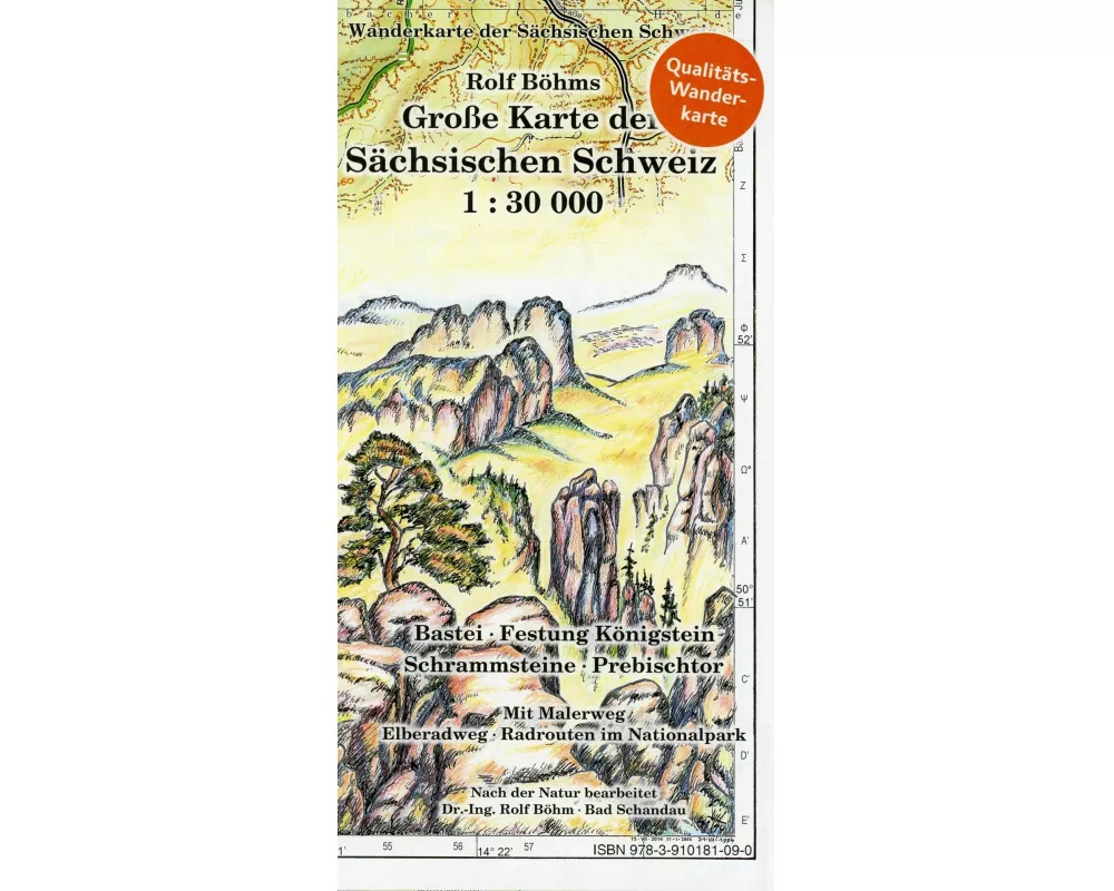Große Karte der Sächsischen Schweiz 1:30000