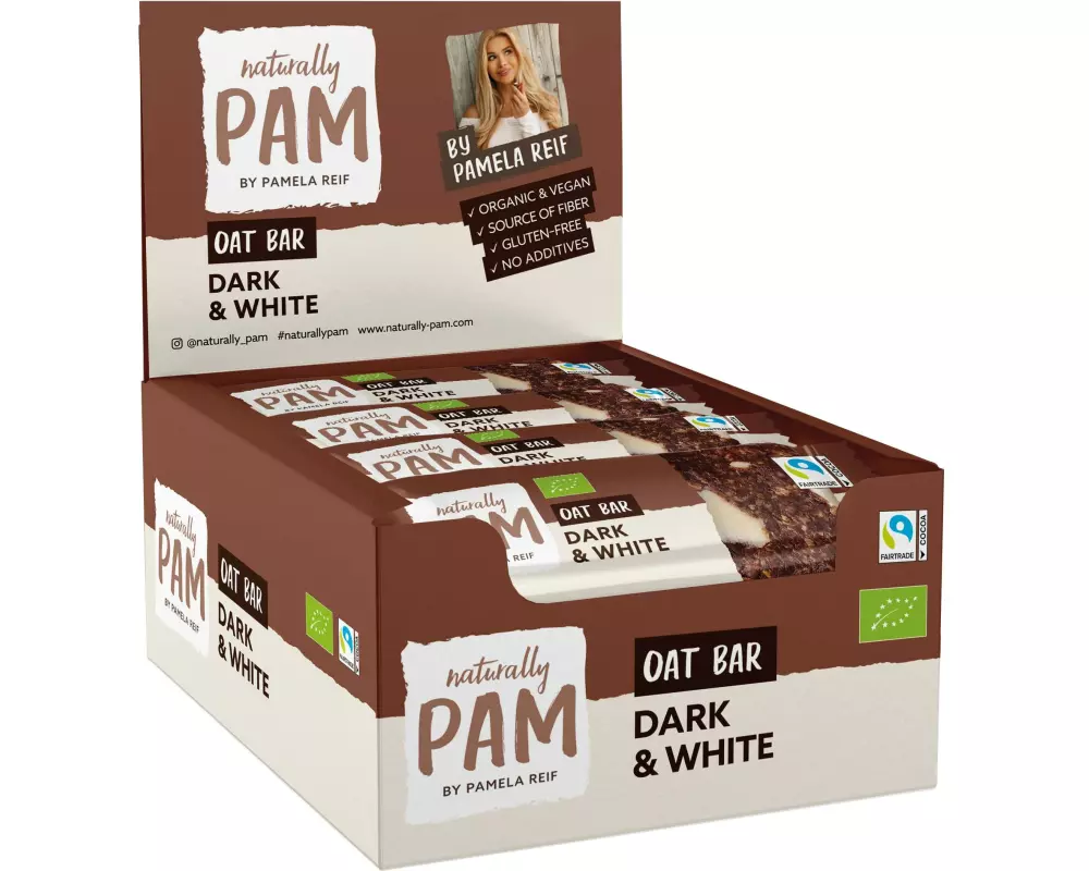 Naturally Pam Riegel Bio Oat Bar – Dark and White 12 x 40 g