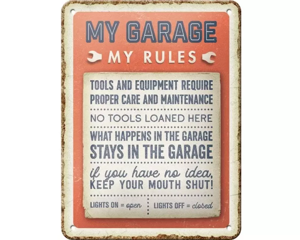 Nostalgic Art Schild My Garage, My Rules 15 x 20 cm, Metall