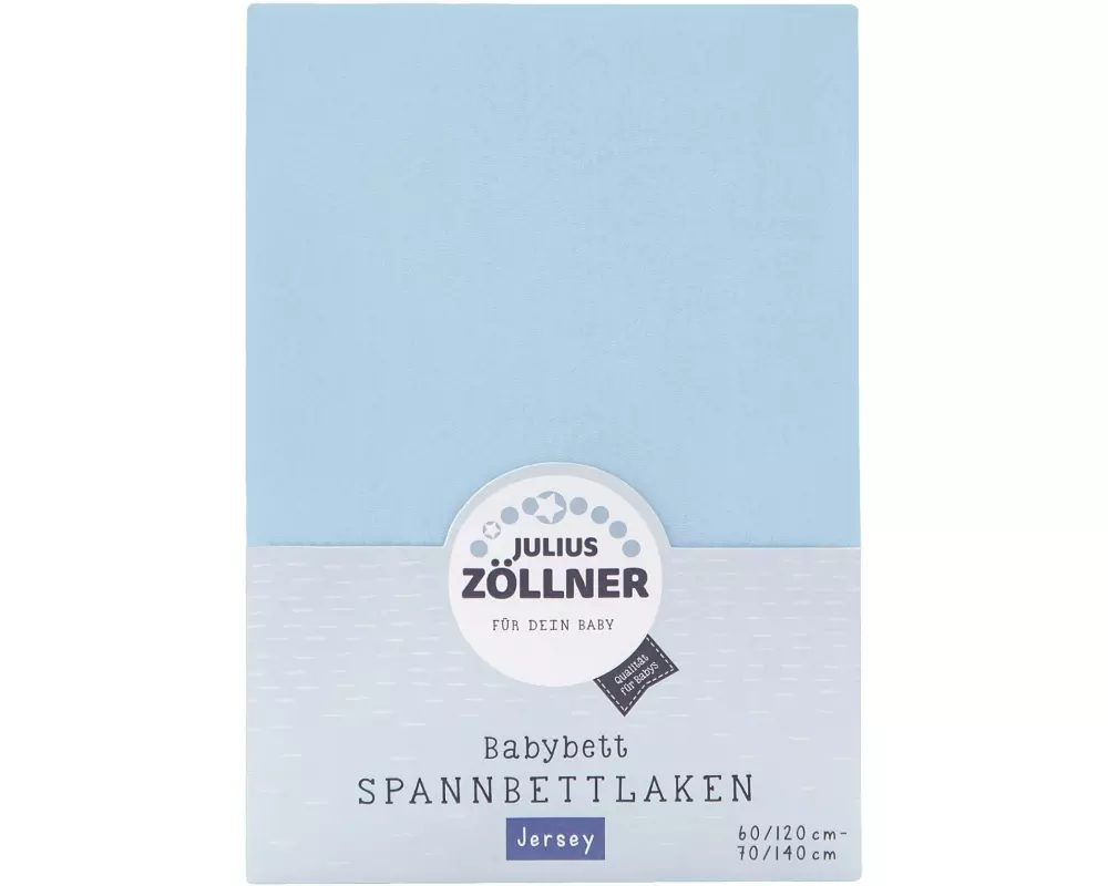 Julius Zöllner Fix-Leintuch Jersey Hellblau 70 x 140 cm