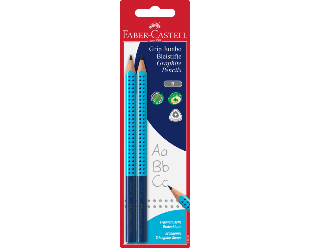 FABER-CASTELL Bleistift Jumbo Grip B 111993 4 Farben, Set