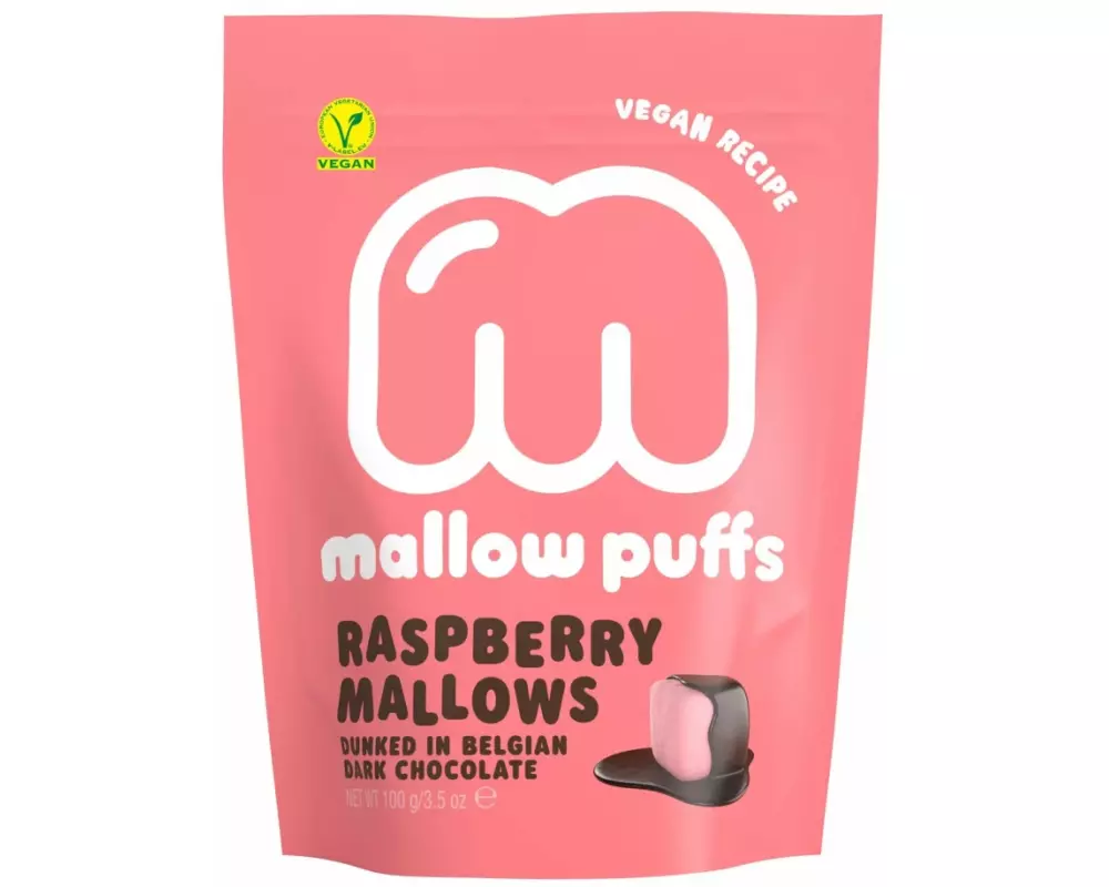 Mallow Puffs Raspberry Dark Chocolate 100 g