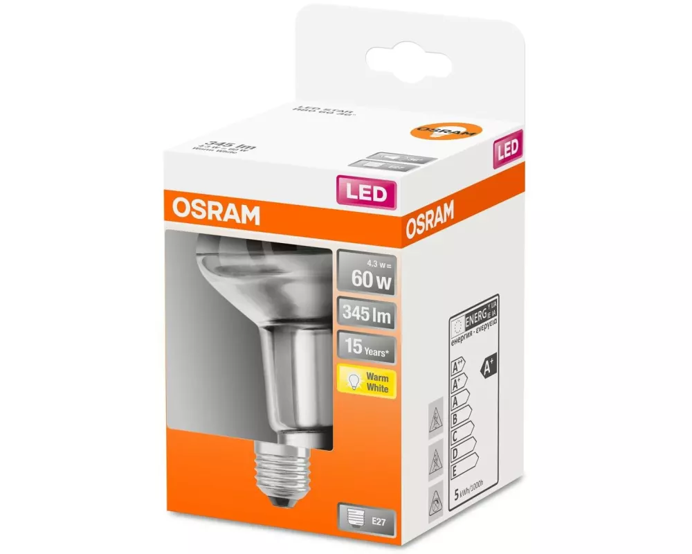 OSRAM Lampe Star R80, 4.3W, E27 Warmweiss (WW)