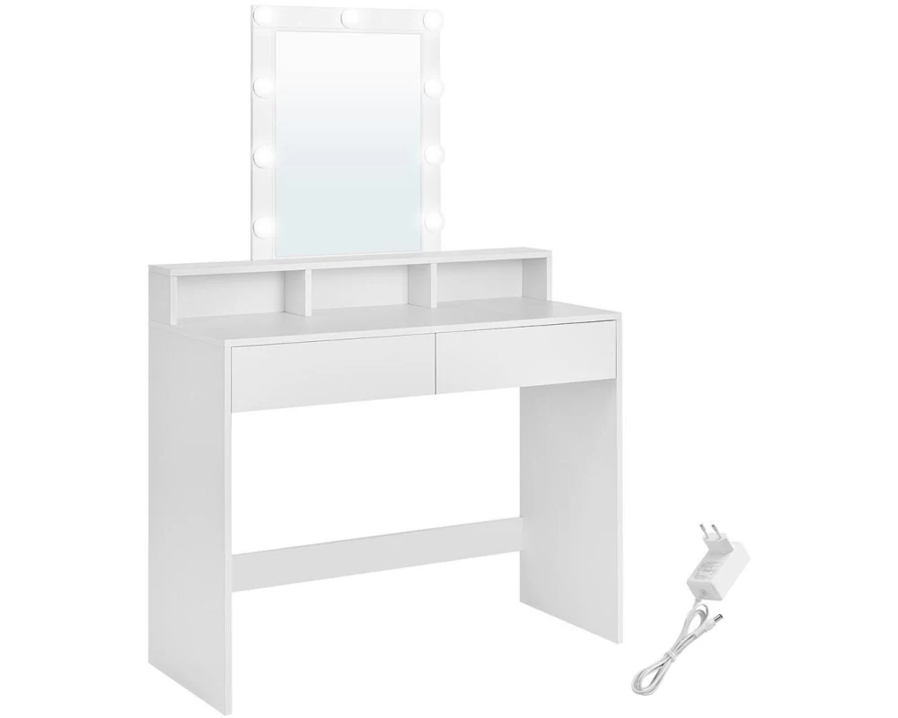 VASAGLE Schminktisch 100 x 40 x 145 cm, Weiss