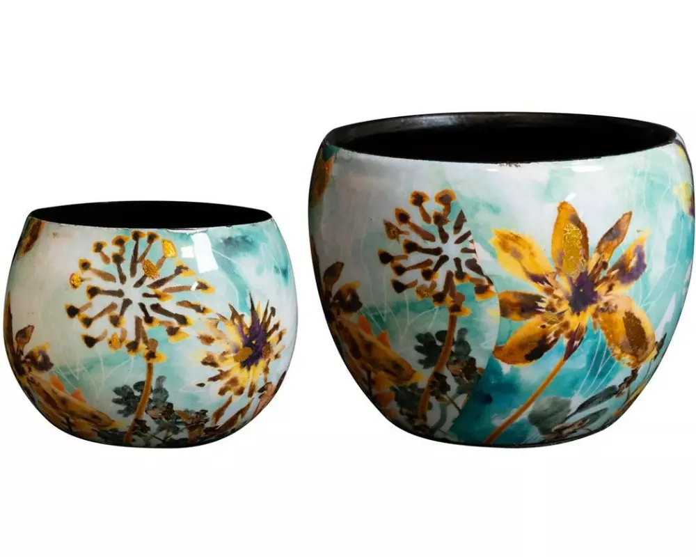 CHALET Blumentopf Fresia, 9 x 9 x 7 cm, 2er-Set