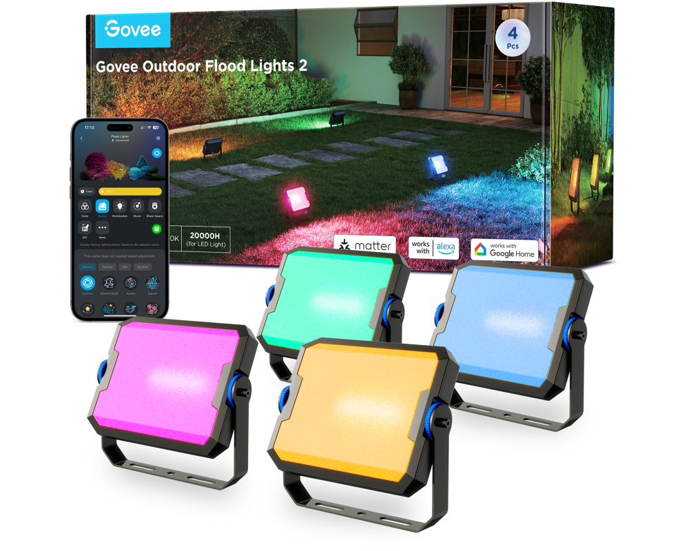 GOVEE LED Smart Flutlichter 4 Stk. H8057C11 Outdoor