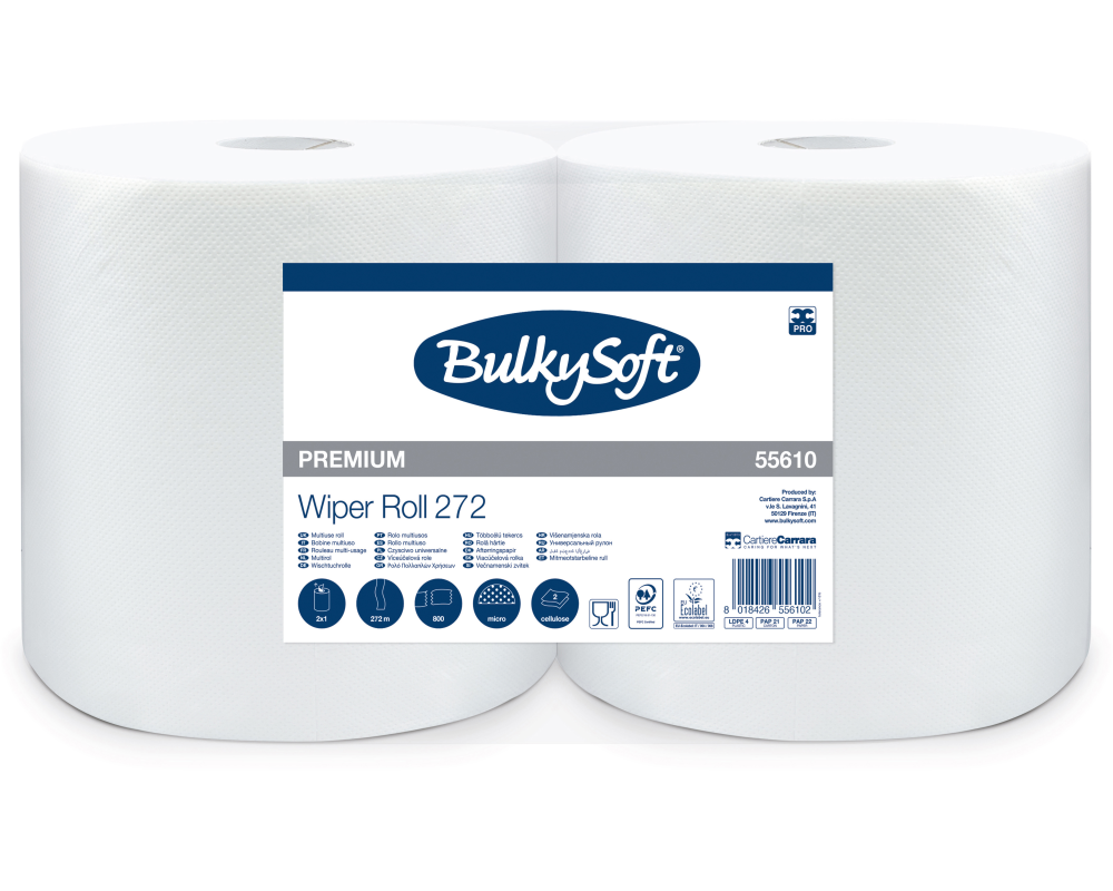 BULKYSOFT Putztuchrolle 2-lagig 26x34cm 26136 weiss 2 Rollen