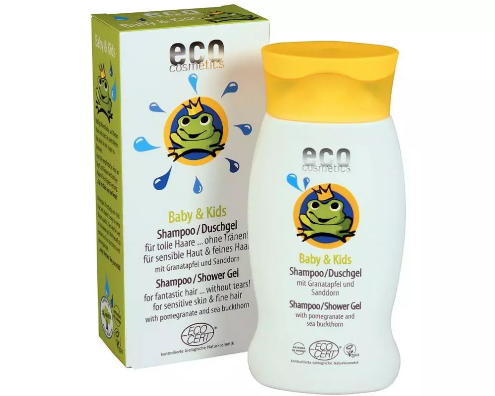 eco cosmetics Baby Kids Shampoo Duschgel Granatapfel Sanddorn 200 ml