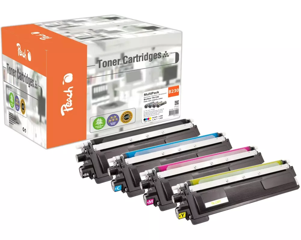 Peach Tonerset Brother TN-230 Magenta/Yellow/Black/Cyan