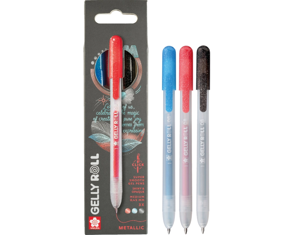 SAKURA Gelly Roll 0.8mm PXGBRAMET3A Metallic, ass. 3 Stück