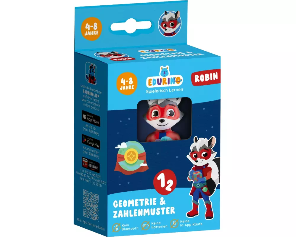 Edurino Lernfigur Robin Geometrie und Zahlenmuster, D