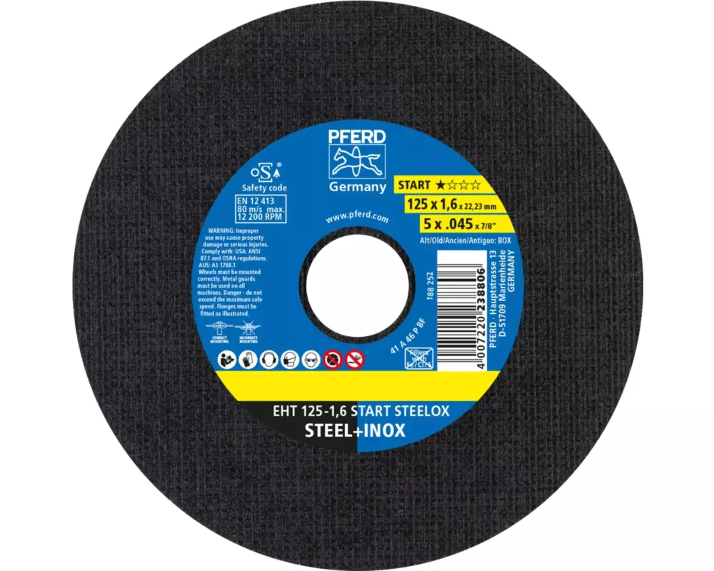 Pferd Trennscheibe EHT 125 x 1.6 x 22.23 mm