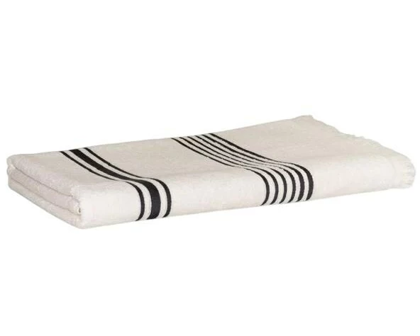 Möve Wellness Querstreifen 80 x 200 cm, Beige/Dunkelgrau