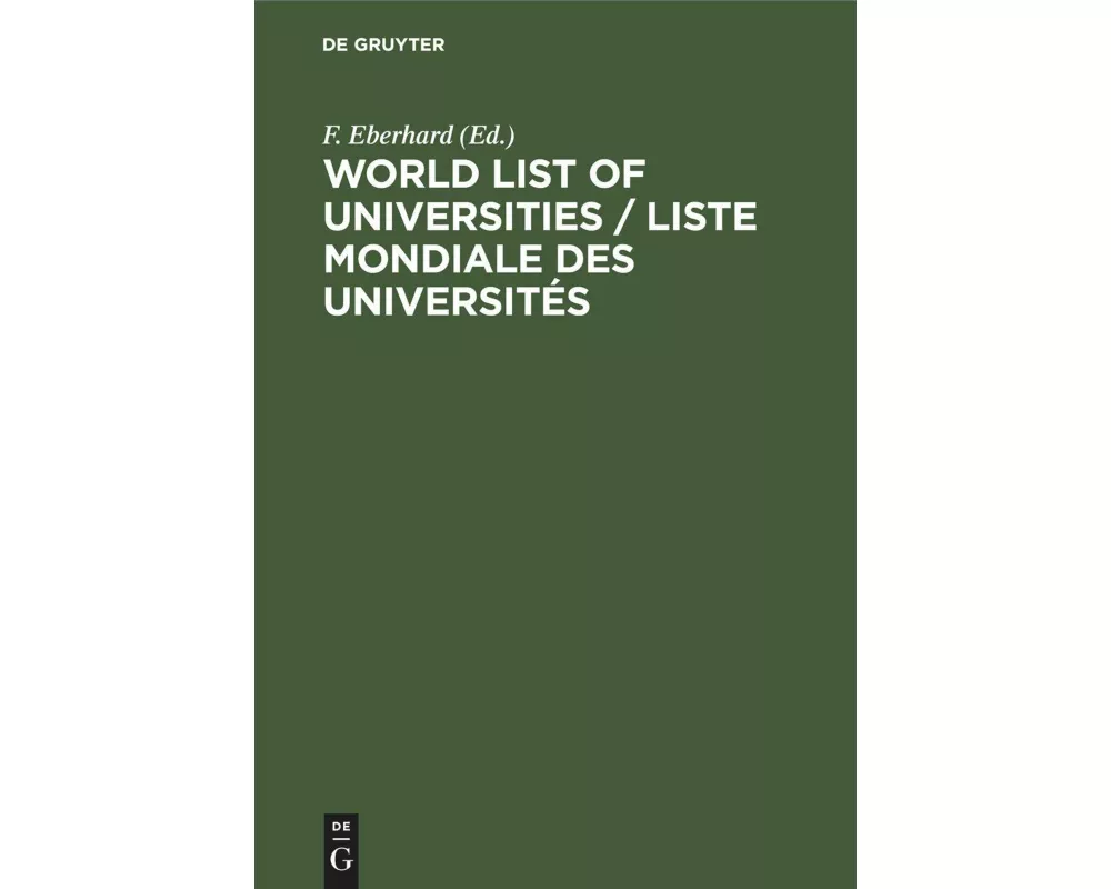 World List of Universities / Liste Mondiale des Universités