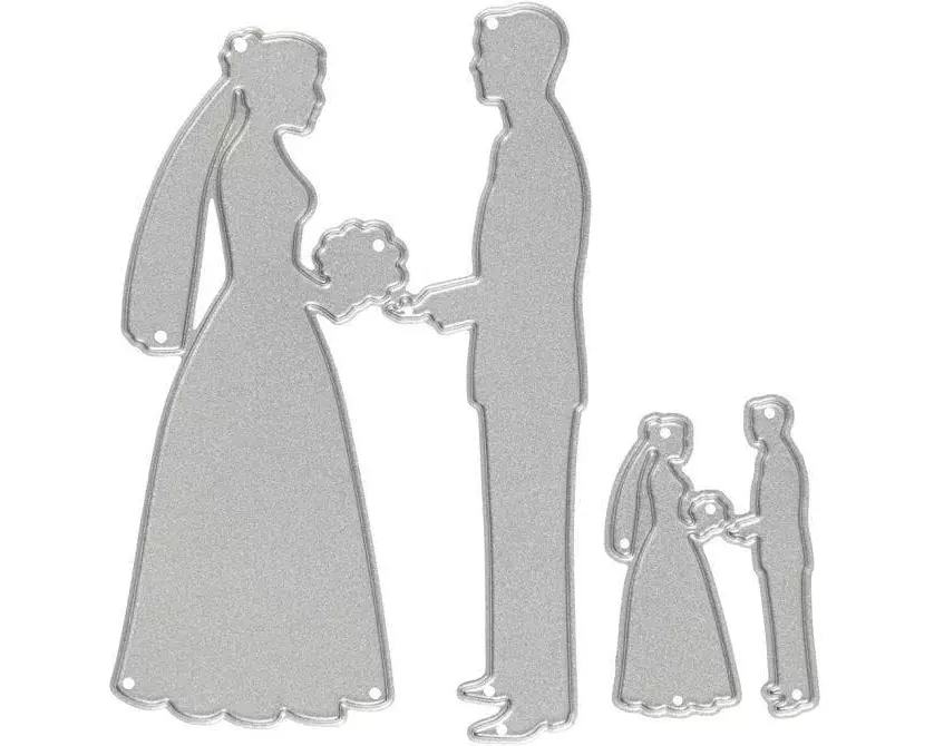 Creativ Company Stanzschablone 5.2 x 8.1 + 2.3 x 3.5 cm, Brautpaar