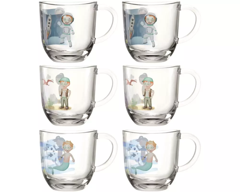 Leonardo Kindertasse Avventura 280 ml, 6-teilig, Assortiert