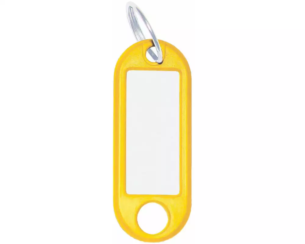 WEDO Schlüsselanhänger 18 mm mit Ring, Gelb, 100 Stück