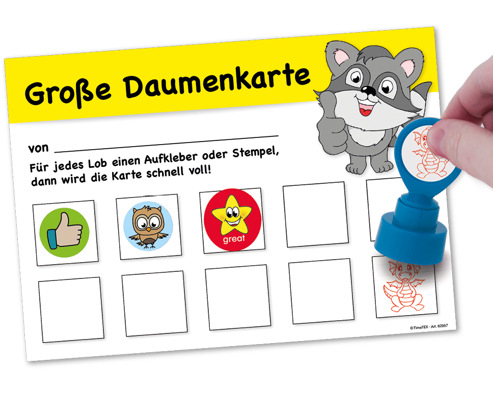 TIMETEX Große Daumenkarte 62957 10 Feldern 25 Stück