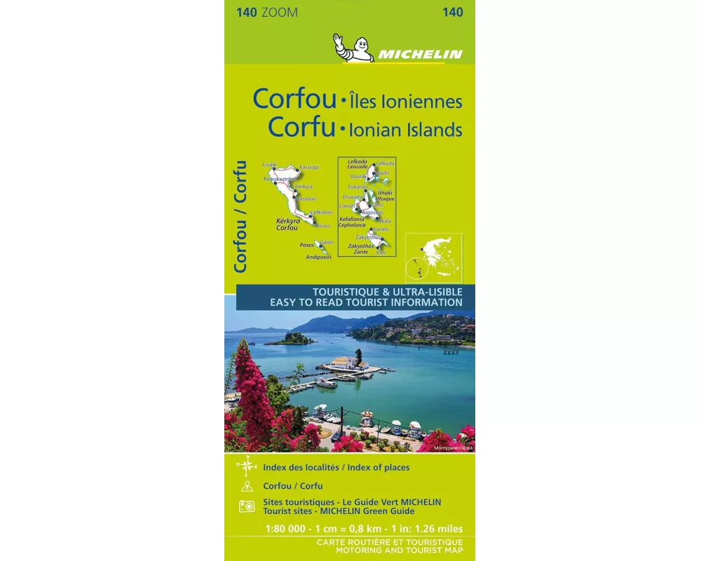 Corfu & the Ionian Islands - Michelin Zoom Map 140