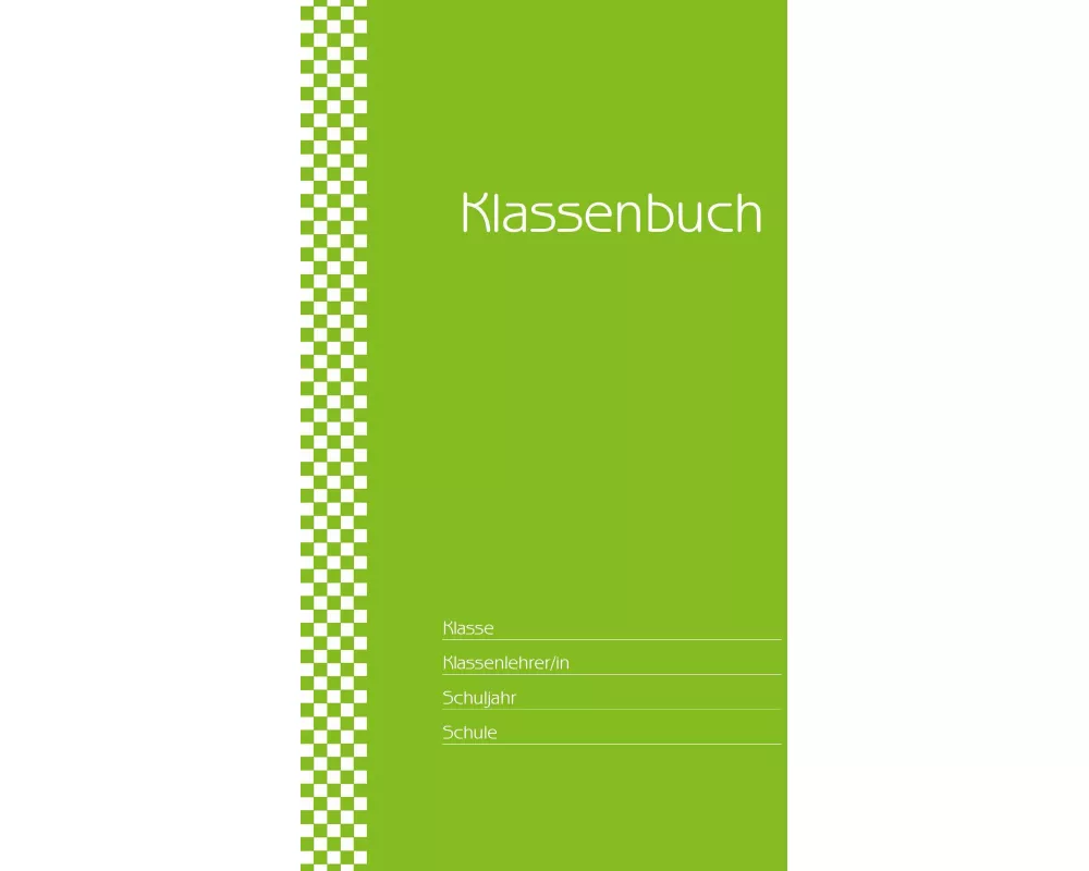Klassenbuch "Standard", Umschlagfarbe: grün