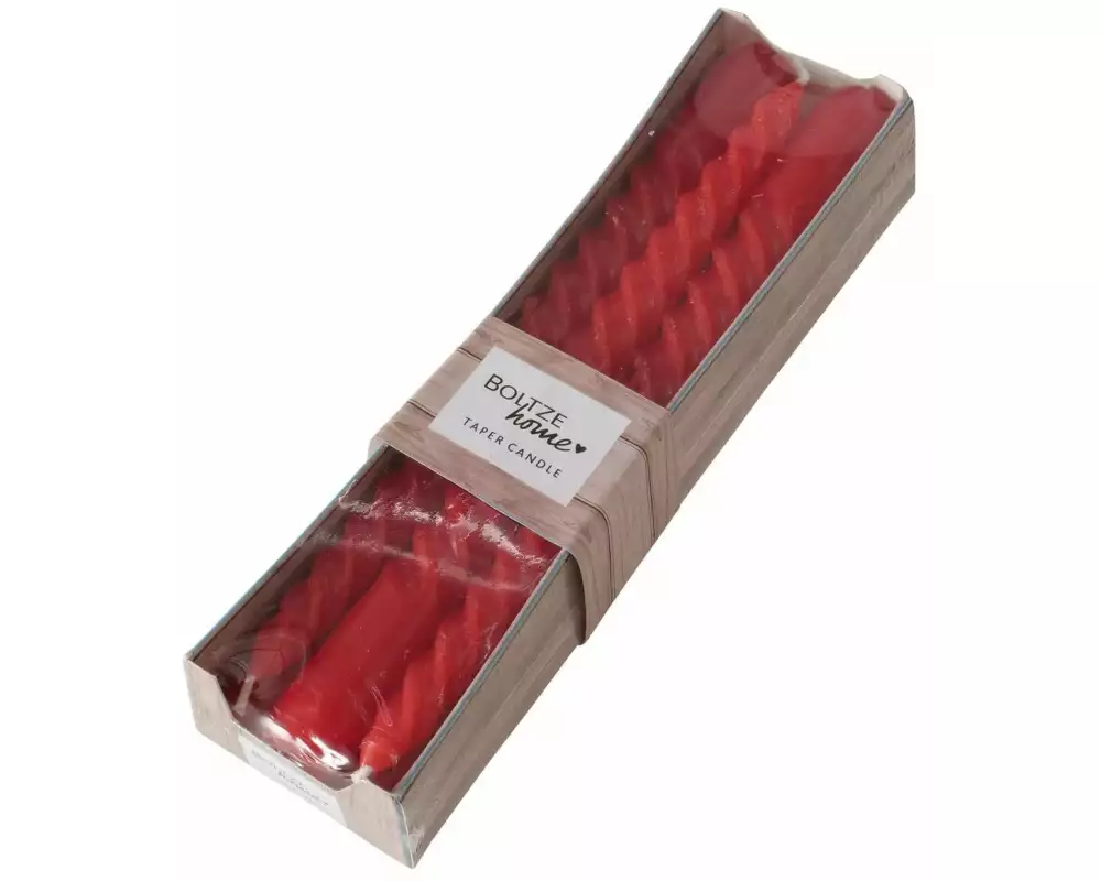 Boltze Etoilekerze Twisto 20 x 2 cm, Rot, 6 Stück