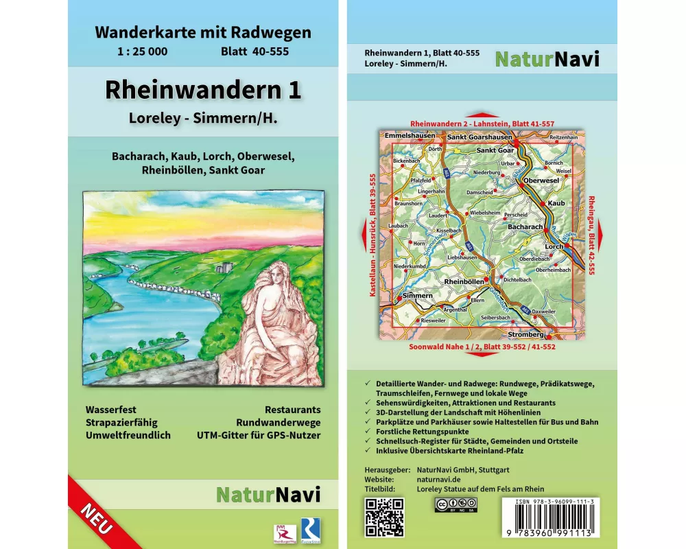 Rheinwandern 1 - Loreley - Simmern/H. 1:25 000