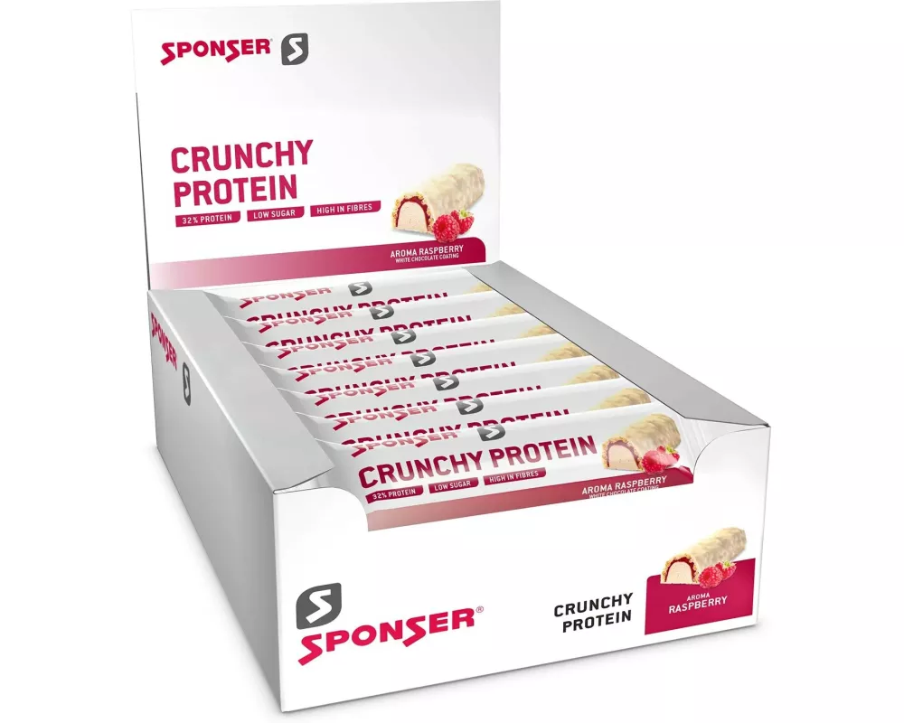 Sponser Riegel Crunchy Protein Bar Raspberry, Himbeer 12 x 50g
