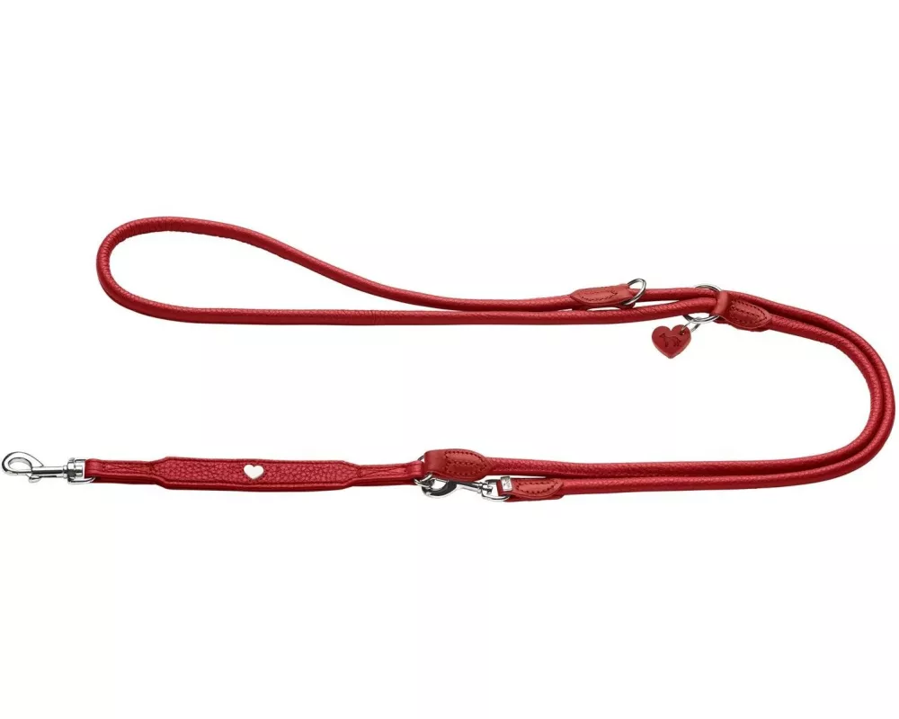 Hunter Verstellbare Führleine Round & Soft Love, 0.6/200, Rot