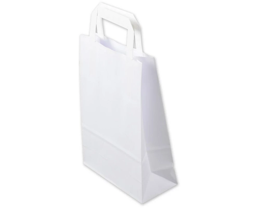ELCO Geschenktüte mit Flachhenkel 22 x 10 x 29 cm 50 Stück, Weiss