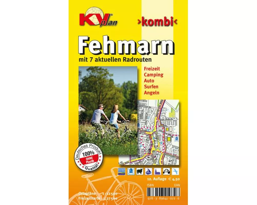 Fehmarn, KVplan, Radkarte/Freizeitkarte/Stadtplan, 1:27.500 / 1:12.500