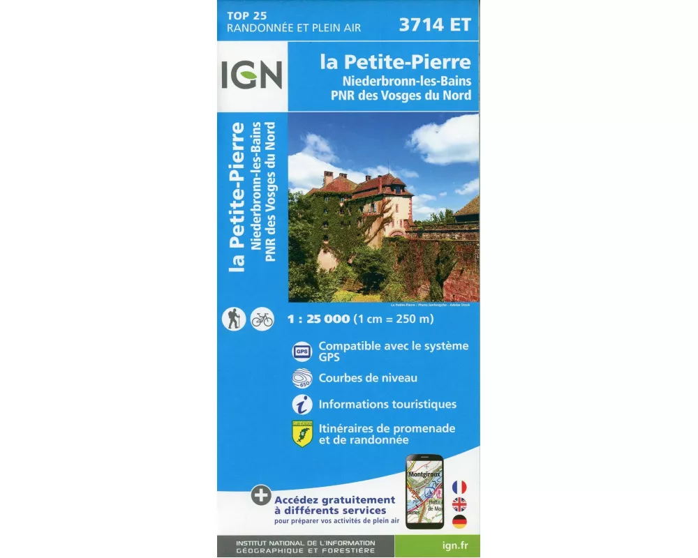 La Petite Pierre-Niederbronn-les-Bains.PNR des Vosges du Nord 1:25 000