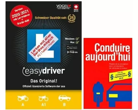 easydriver. Version 2020. Kategorie A und B. Software mit Theoriebuch Französisch