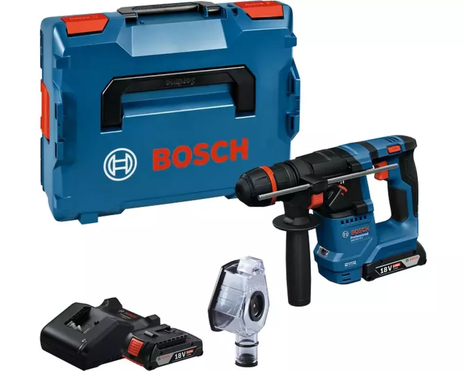 Bosch Professional Akku-Bohrhammer mit ONECHUCK GBH 18 V-18 X 2x Akku in L-BOXX