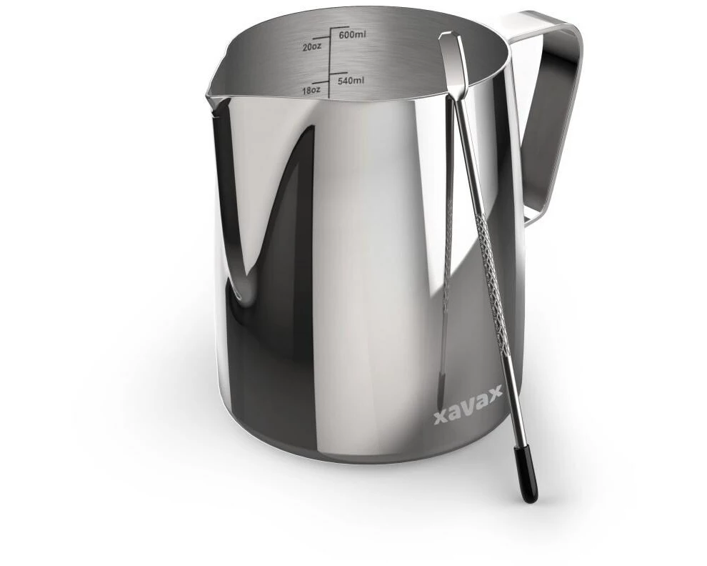 Xavax Milchkännchen Barista, Edelstahl, 600 ml, Silber