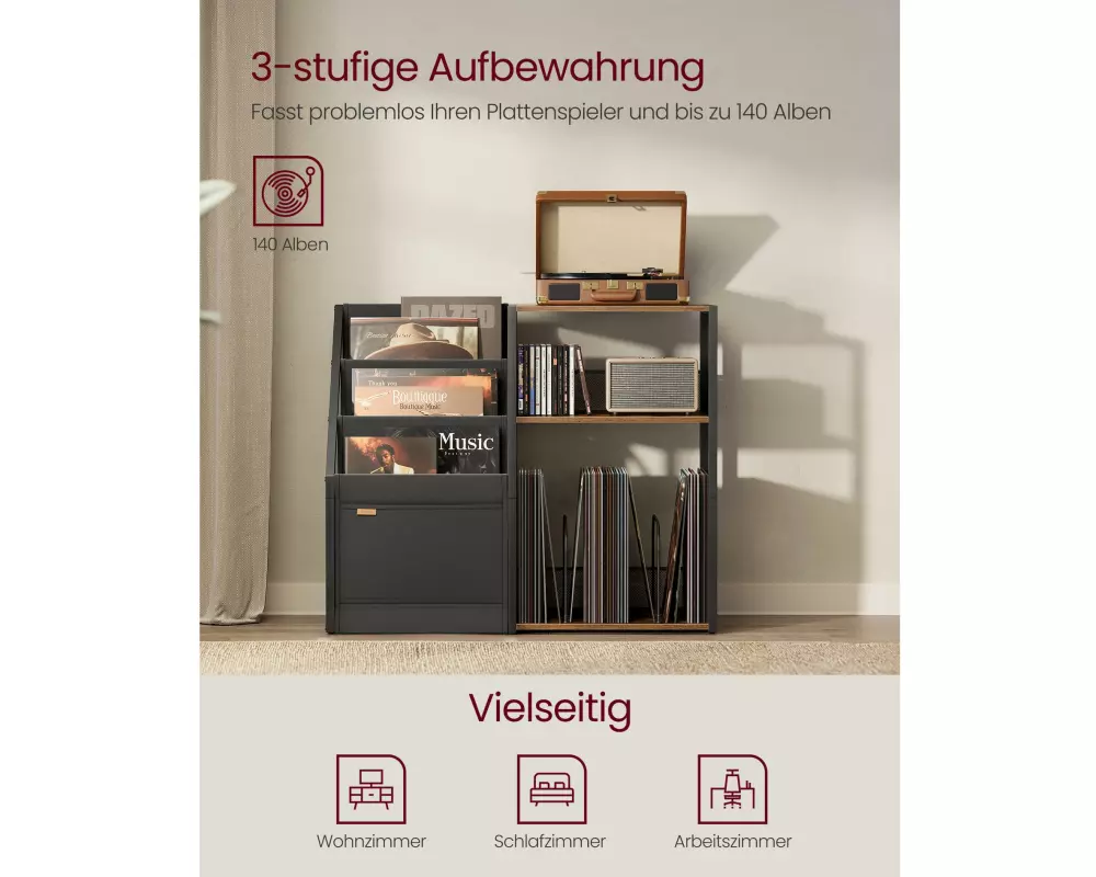 VASAGLE Beistelltisch 81 x 68 cm, Braun