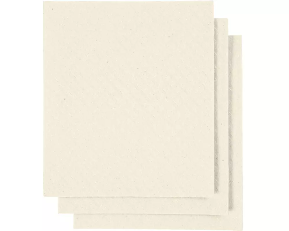 Creativ Company Geschirrtuch 17 x 19.5 cm, 3 Stück, Nature