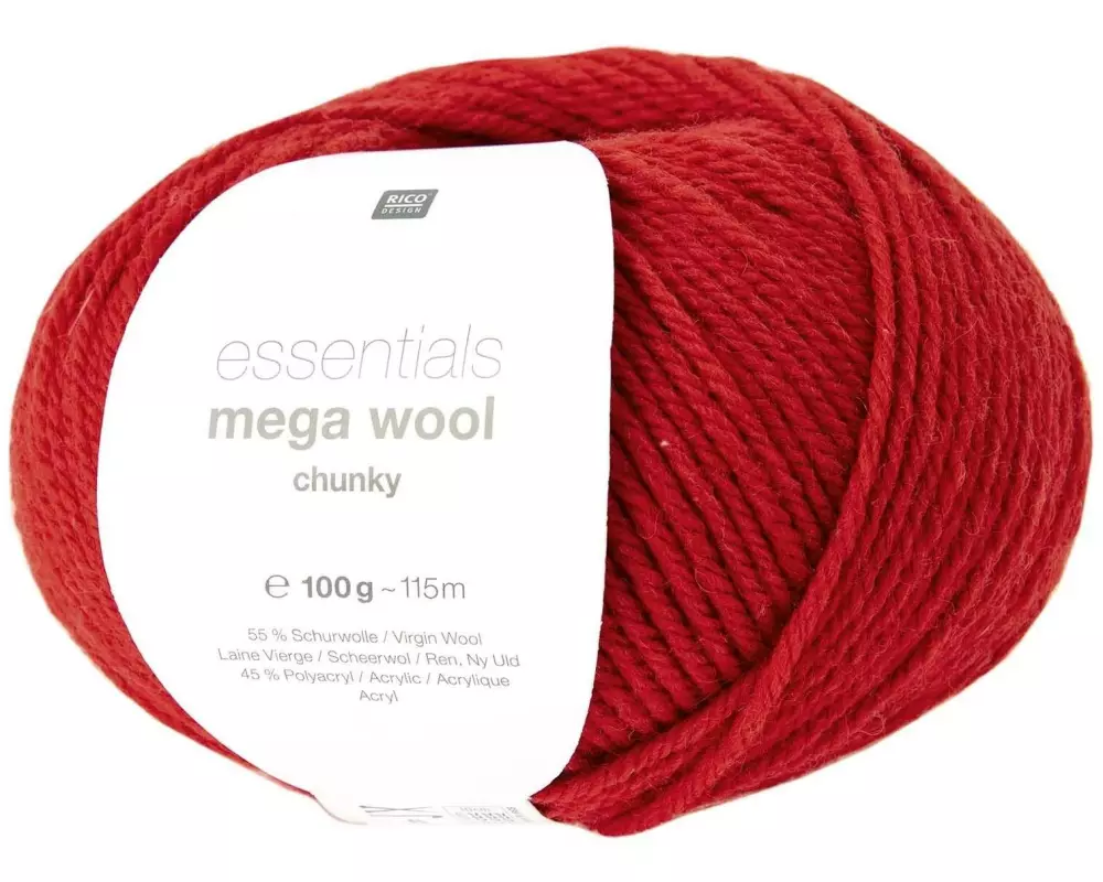 Rico Design Wolle Essentials Mega Wool chunky 100 g, Rot