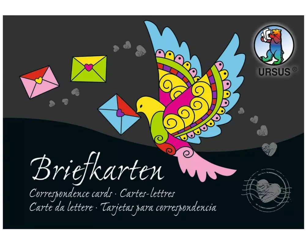 URSUS Motivblock Briefkarten A6 , Sortiert in 28 Farben