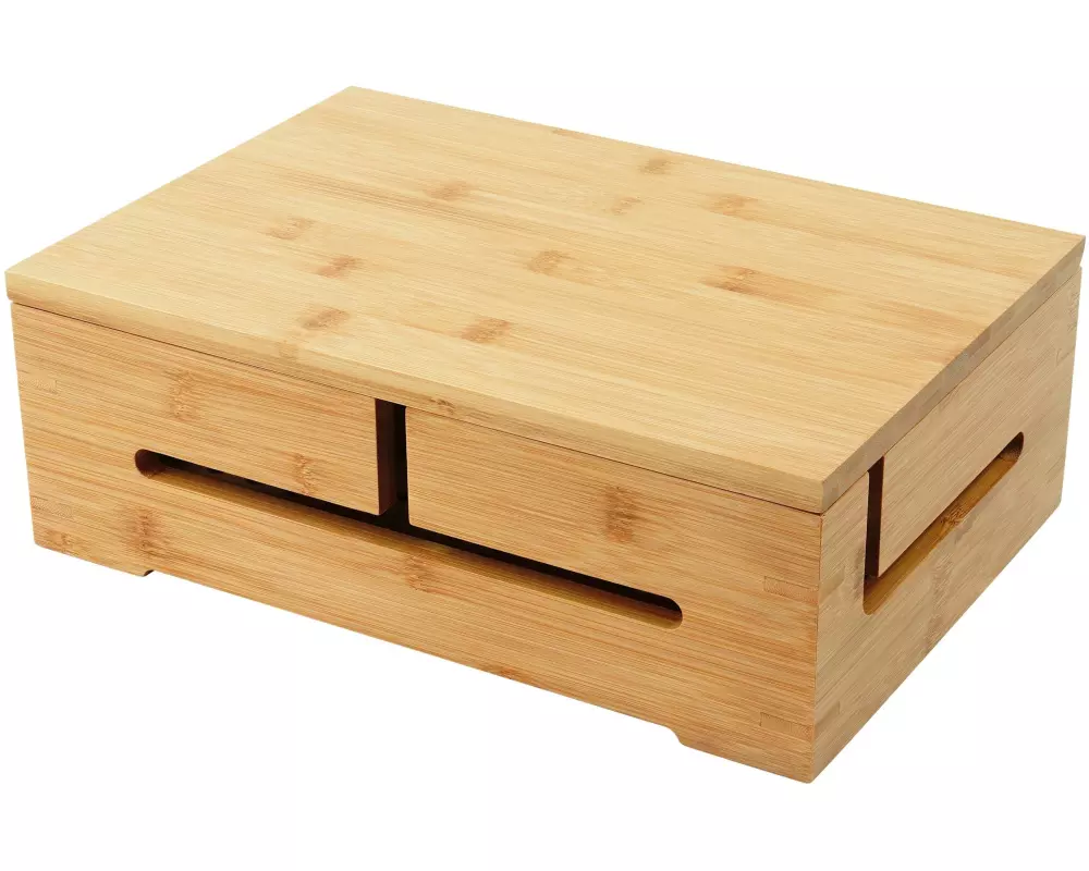 relaxdays Kabelbox 11 x 32 x 22 cm, Hellbraun